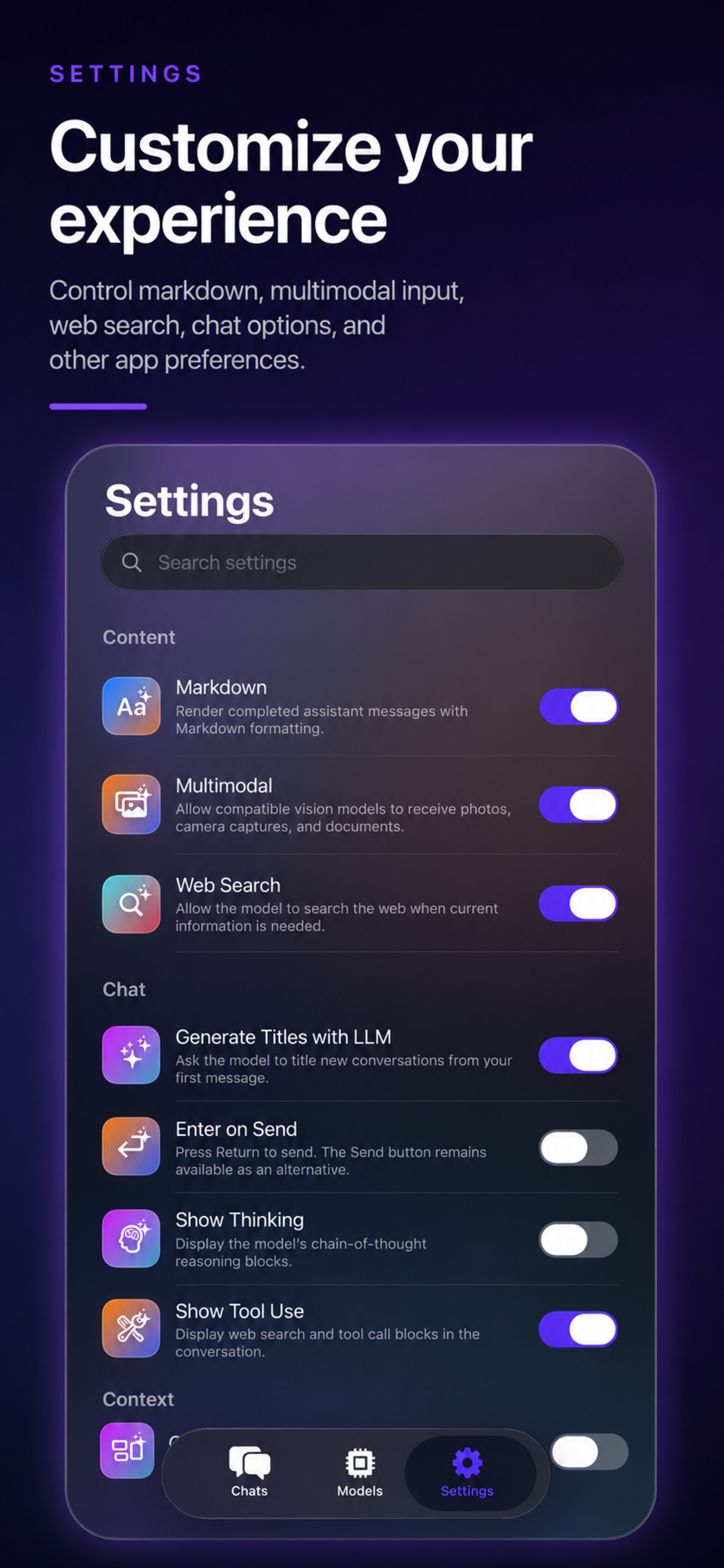 Pebble Mind settings screen